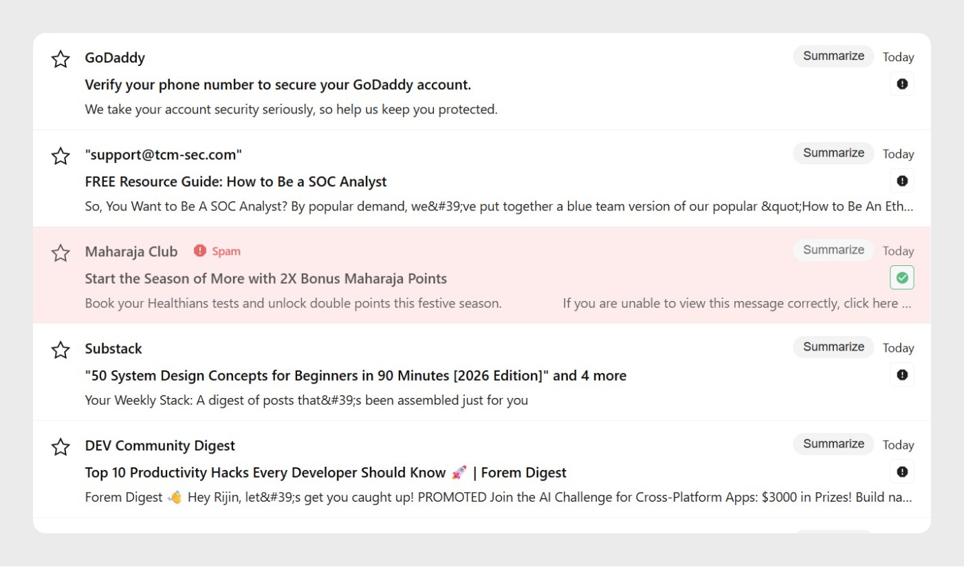 Advanced Spam Filtering